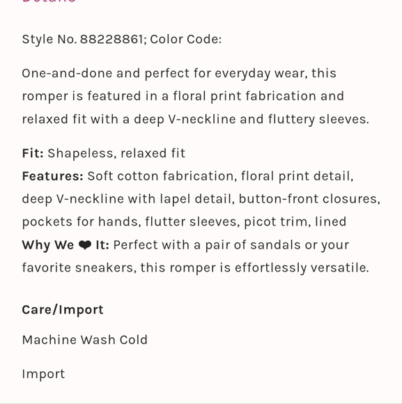 NWT Free People Good Things floral romper- size 6 - Picture 5 of 15